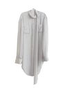 Rivet-decorated Ribbon Long Chiffon Blouse