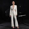 Women's Fashionable, Elegant Hollow-Out Suit Jacket And Pants Set